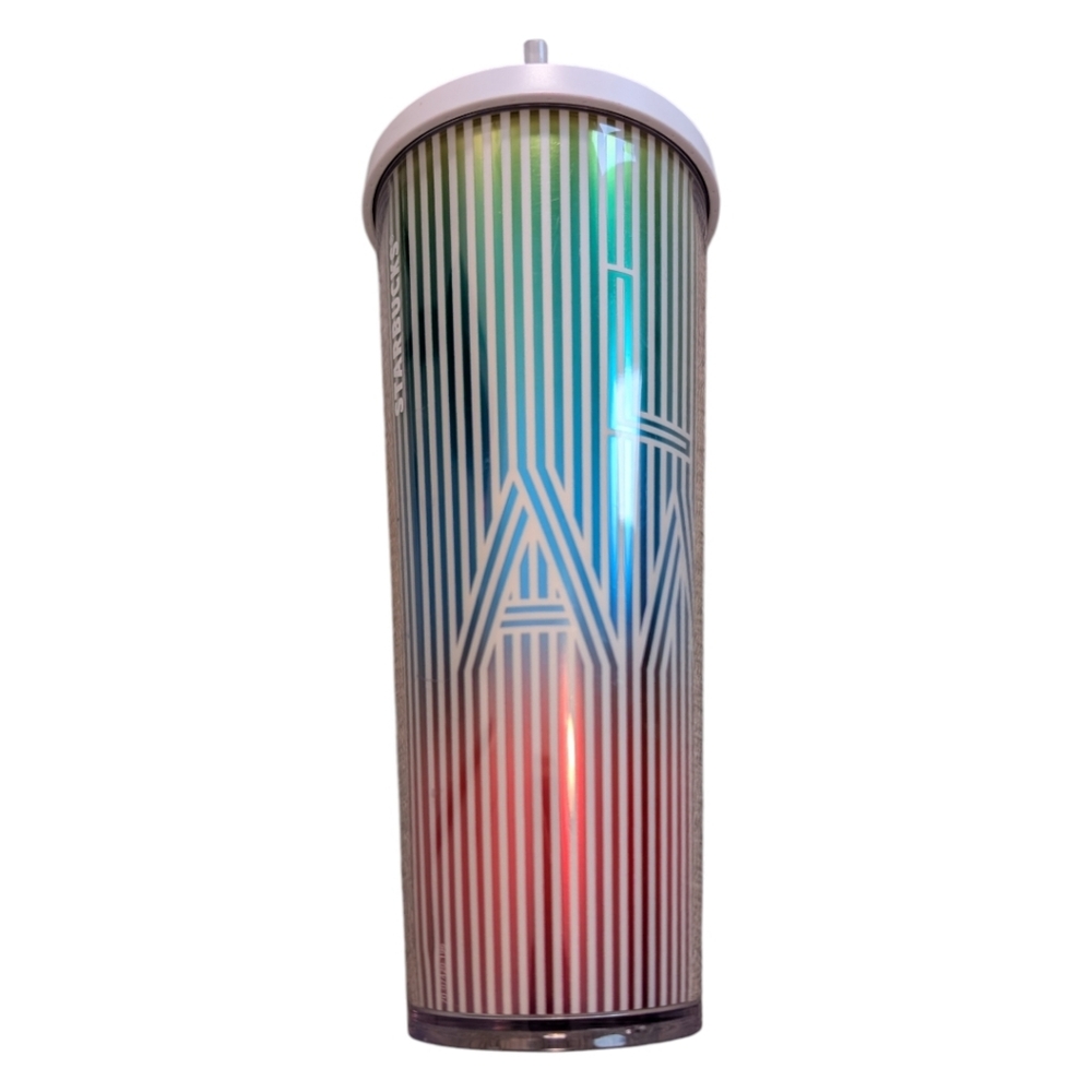 Starbucks 2019 Pride Tumbler 24 Oz Love Amour Rainbow Iridescent Collectable